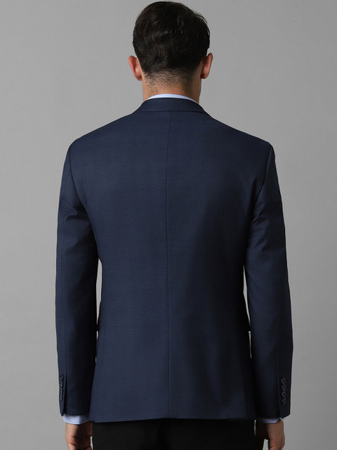 Louis Philippe Men Checked Slim-Fit Formal Blazer - Image 4