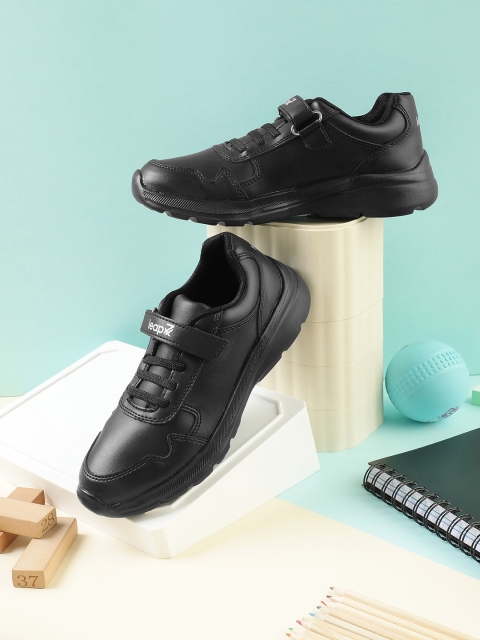 Liberty Leap7x Kids Black Velcro School Shoes