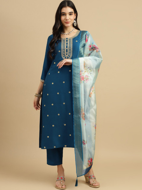 MOKOSH Regular Sequinned Kurta with Trouser & Dupatta
