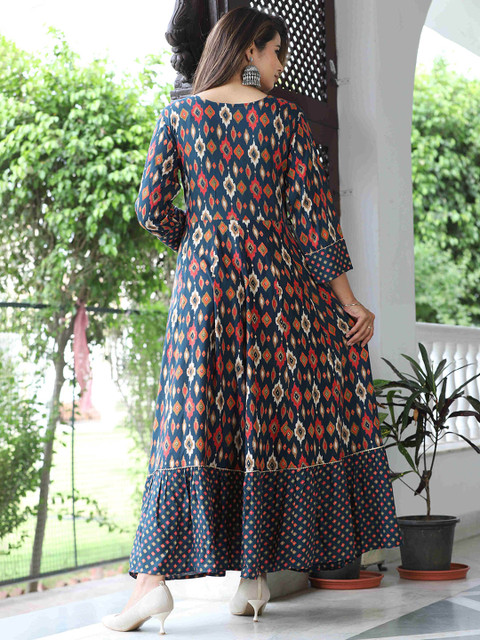KALINI Geometric Printed Anarkali Kurta - Image 5