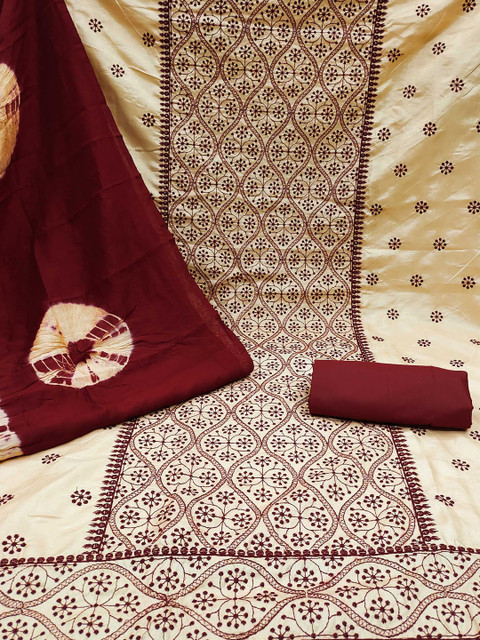 KALINI Floral Embroidered Unstitched Dress Material - Image 3