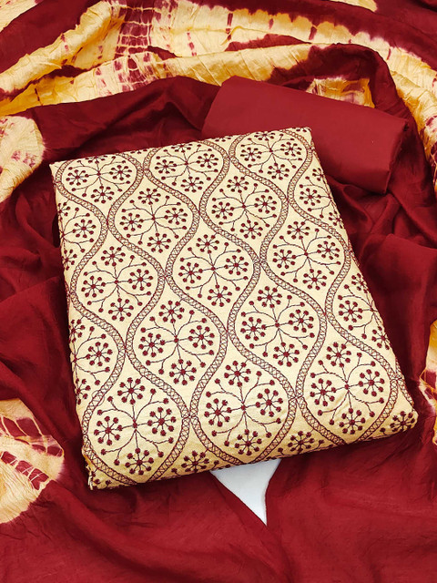 KALINI Floral Embroidered Unstitched Dress Material