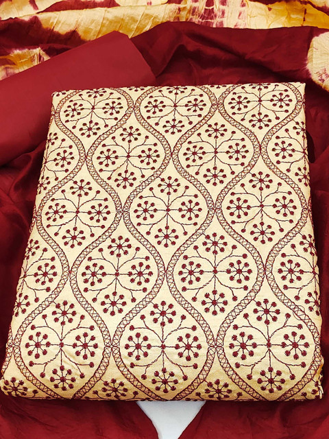 KALINI Floral Embroidered Unstitched Dress Material - Image 2