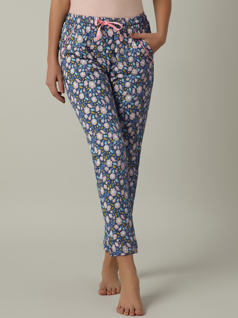 Amante Women Mid Rise Ankle Length Straight-Leg Lounge Pants