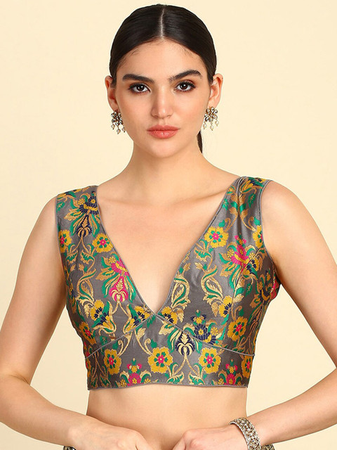 Soch Woven Design V-Neck Saree Blouse