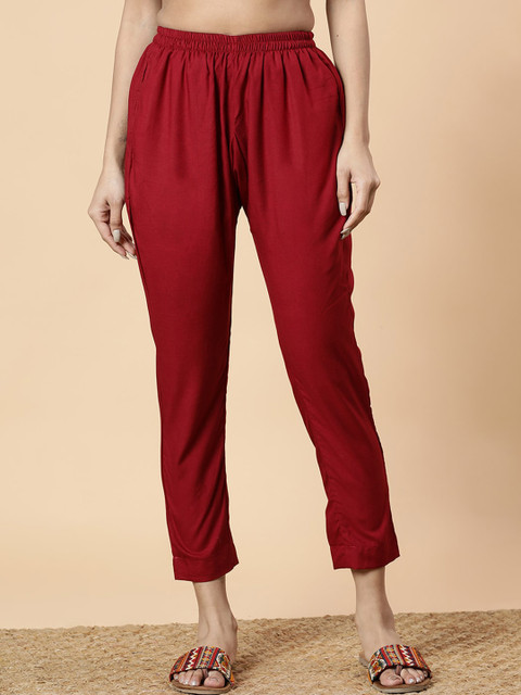 LetsDressUp Women Mid-Rise Plain Regular Trousers Trouser