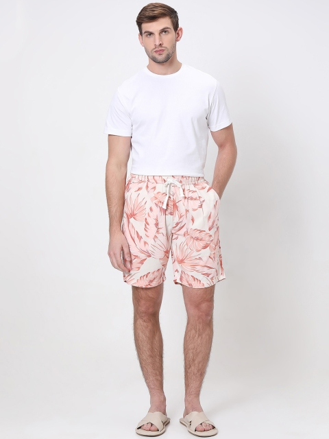 Mufti Men Mid-Rise Floral Printed Shorts - Image 4