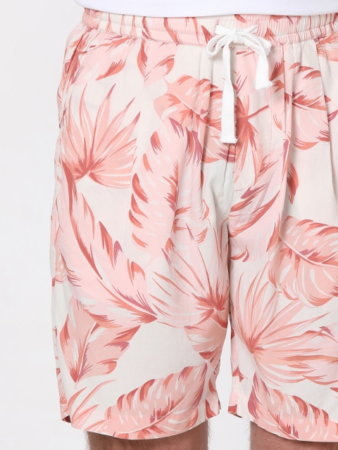 Mufti Men Mid-Rise Floral Printed Shorts - Image 5