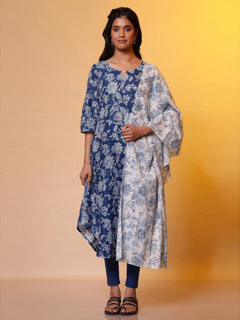 AURELIA Ethnic Motifs Printed Pure Cotton Dupatta