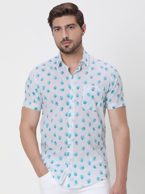 Mufti Conversational Printed Slim Fit Cotton Casual Shirt
