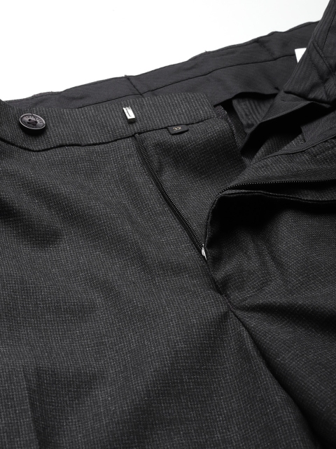 INVICTUS Men Adjustable Waistband Micro Checked Formal Trousers - Image 5
