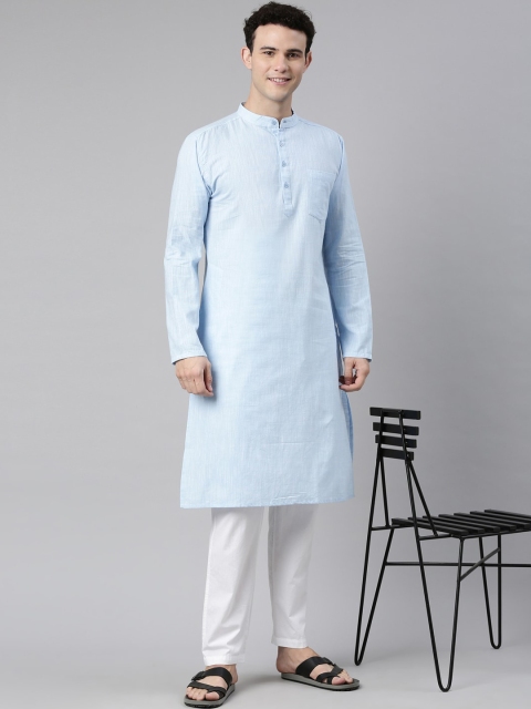 WHITE HEART Mandarin Collar Long Sleeves Straight Kurta - Image 5