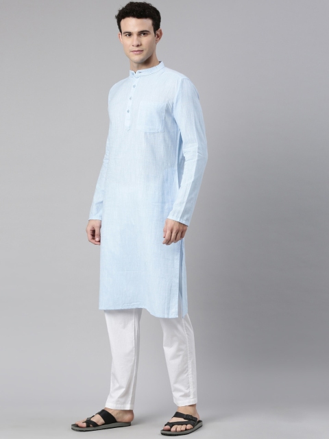 WHITE HEART Mandarin Collar Long Sleeves Straight Kurta - Image 3