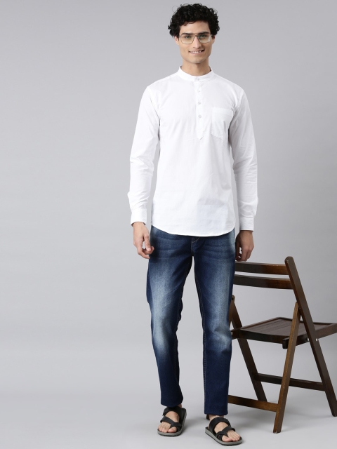 WHITE HEART Men Mandarin Collar Long Sleeves Straight Kurta - Image 5