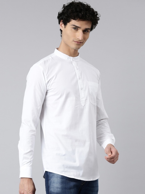 WHITE HEART Men Mandarin Collar Long Sleeves Straight Kurta - Image 3