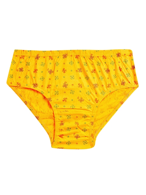 YELLOWDELIGHT Pack of 3 Printed Cotton Inner-Elastic Briefs YD 611 Kiruthika (w) jetty S - Image 4