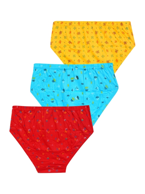 YELLOWDELIGHT Pack of 3 Printed Cotton Inner-Elastic Briefs YD 613 Kiruthika (w) jetty S - Image 2