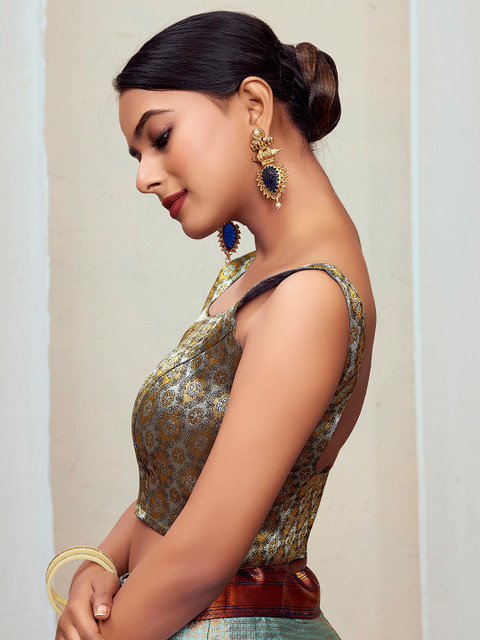 Vardha Brocade Detailed Padded Saree Blouse - Image 3