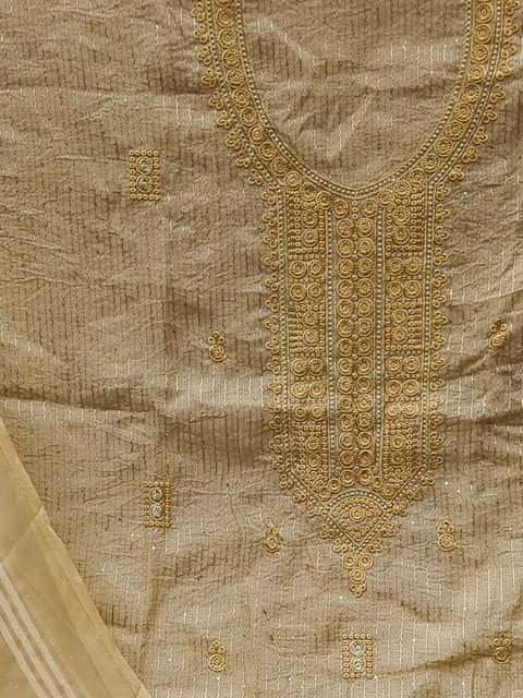 KALINI Floral Embroidered Unstitched Dress Material - Image 4