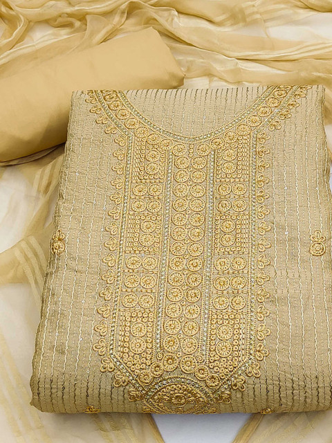 KALINI Floral Embroidered Unstitched Dress Material - Image 2