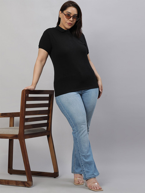Wear Your Opinion Plus Size Polo Collar Cotton T-shirt