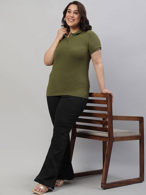 Wear Your Opinion Plus Size Polo Collar Cotton T-shirt - Image 6