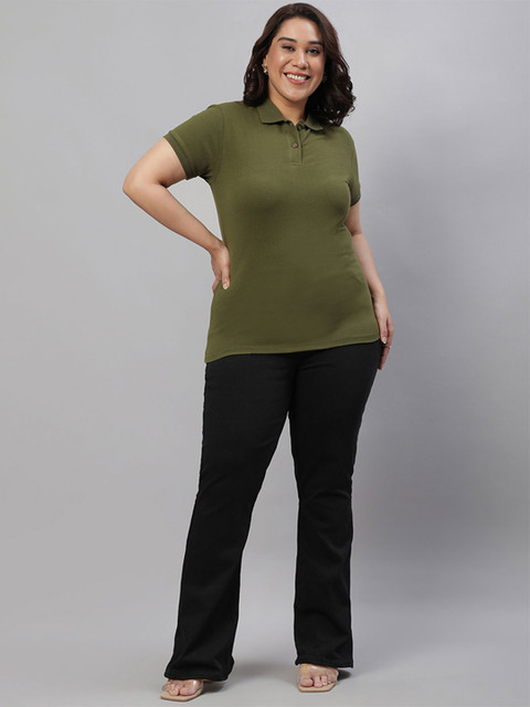 Wear Your Opinion Plus Size Polo Collar Cotton T-shirt