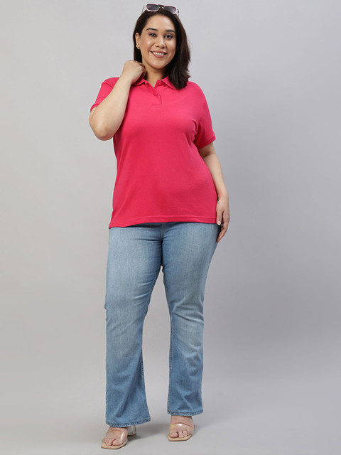 Wear Your Opinion Plus Size Polo Collar Cotton T-shirt - Image 6