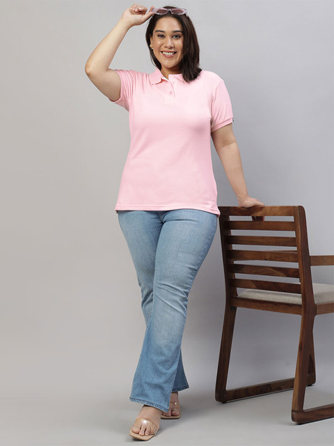Wear Your Opinion Plus Size Polo Collar Cotton T-shirt