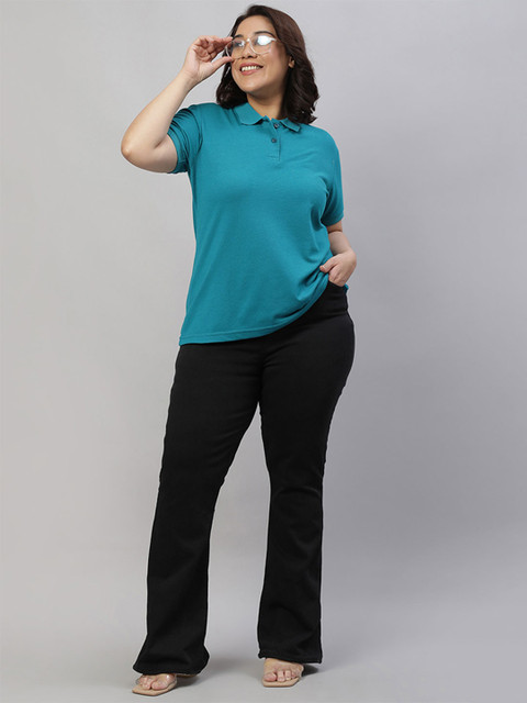Wear Your Opinion Plus Size Polo Collar Cotton T-shirt
