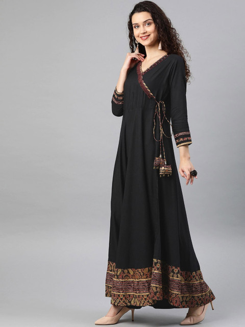 KALINI V-Neck Long Sleeves Sequins Flared Anarkali Kurta - Image 5