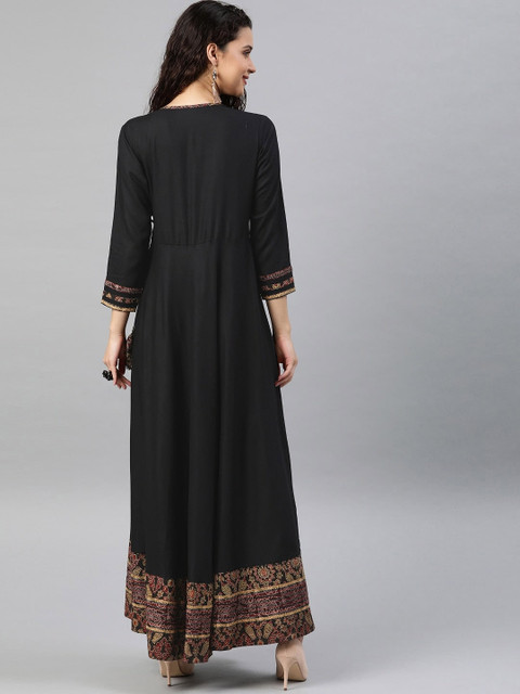 KALINI V-Neck Long Sleeves Sequins Flared Anarkali Kurta - Image 4