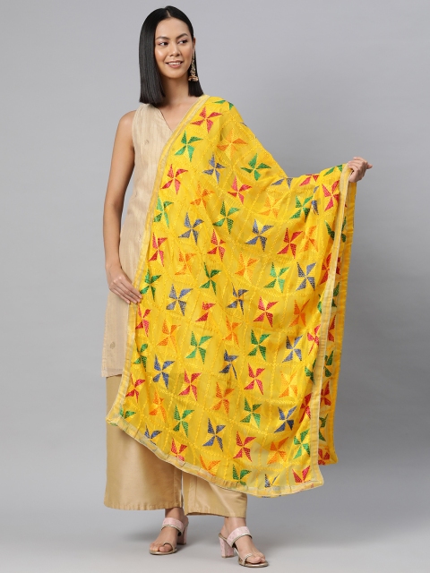 SWI Stylish Embroidered Dupatta with Phulkari