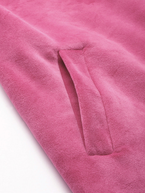 all about you Notched Lapel Collar Velvet Finish Overcoat - Image 6