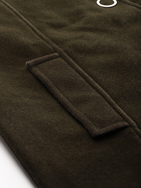 all about you Velvet Finish Stand Collar Longline Overcoat - Image 6