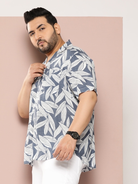 Sztori Plus Size Men Classic Floral Printed Casual Shirt - Image 3