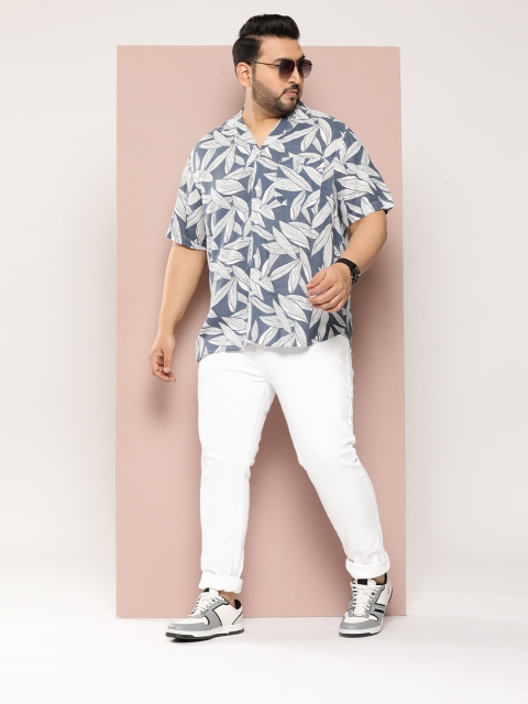 Sztori Plus Size Men Classic Floral Printed Casual Shirt - Image 5