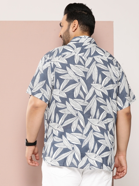 Sztori Plus Size Men Classic Floral Printed Casual Shirt - Image 4