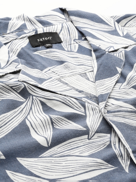 Sztori Plus Size Men Classic Floral Printed Casual Shirt - Image 2