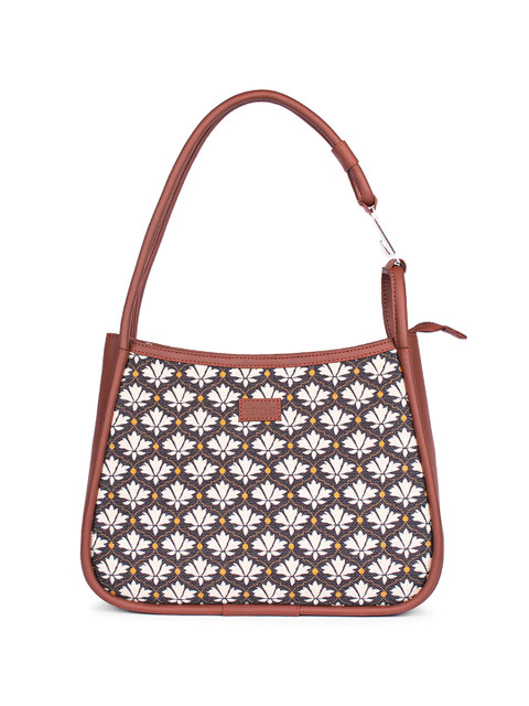ZOUK Bidri Kaiser Sleek Printed Structured Vegan Leather Shoulder Bag - Image 2