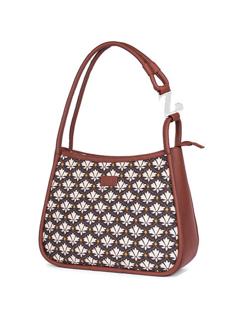 ZOUK Bidri Kaiser Sleek Printed Structured Vegan Leather Shoulder Bag - Image 3