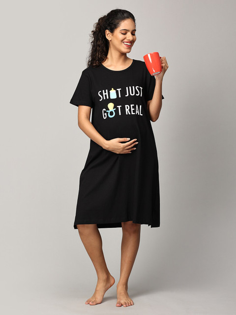 The Mom Store Printed Maternity Nightdress