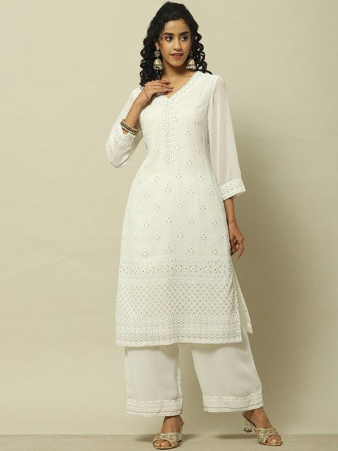 Rangriti Embroidered Chikankari Kurta