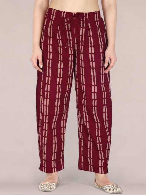 KANNAHI Abstract Printed Pure Cotton Trouser