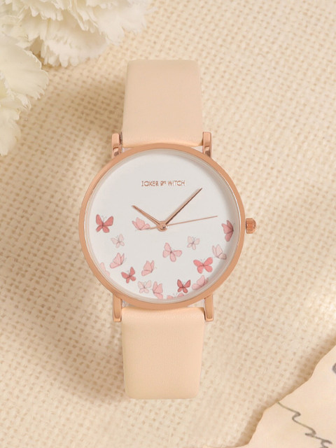 JOKER & WITCH Women Leather Bracelet Style Straps Analogue Watch AMWW807