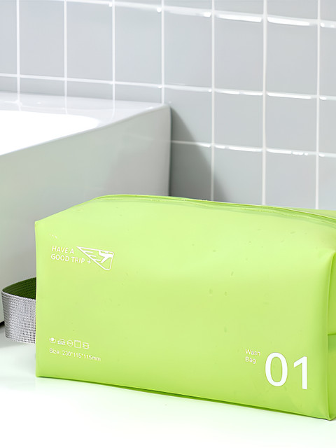 Aura Green & White Water Resistant Makeup Travel Accessory - Image 5