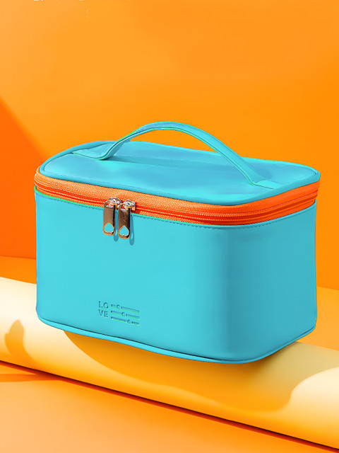 Aura Blue & Orange Water Resistant Makeup Travel Accessory