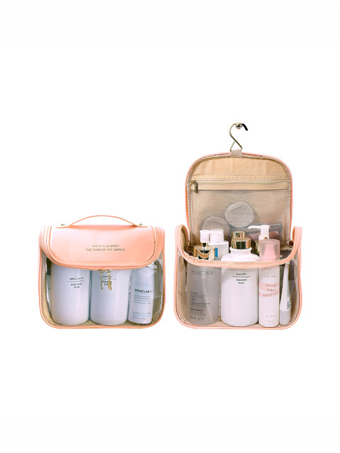 Aura Pink Multipurpose Travel Makeup Bag - Image 2