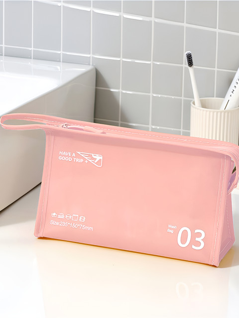 Aura Pink Zippered Makeup Storage Bag - Image 4