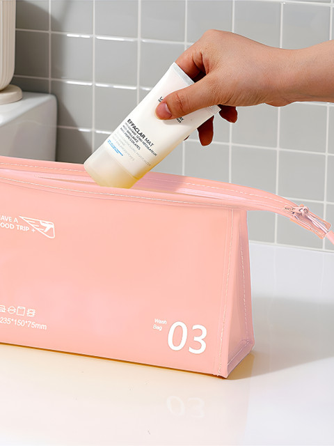 Aura Pink Zippered Makeup Storage Bag - Image 3